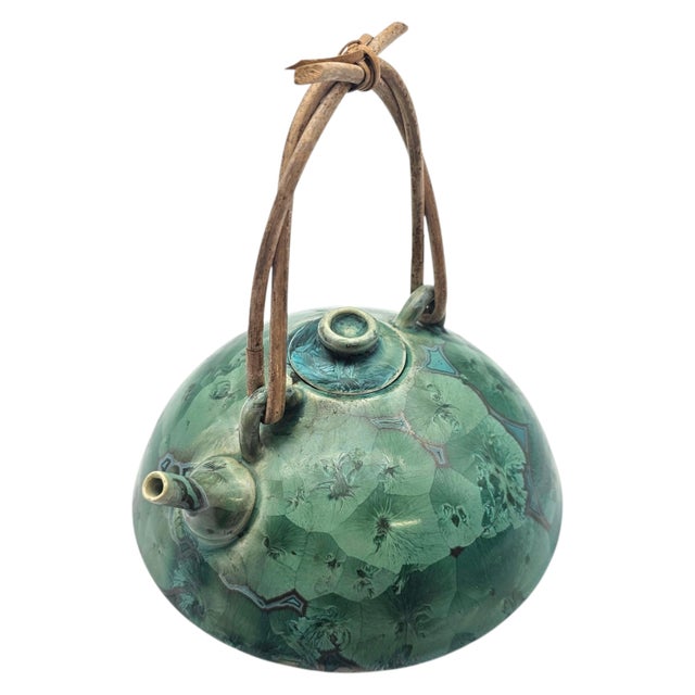 Jack Boydston Signed Crystalline Studio Teapot c.1948 5" For Sale - Image 9 of 18