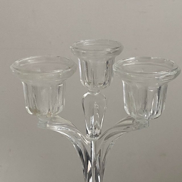 Three-Branch Crystal Candlesticks from Arques, 1970s, Set of 2 For Sale - Image 4 of 11