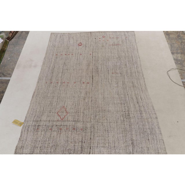 Tribal Modern Kilim Striped Beige Gray and Green Transitional Flatweave by Rug & Kilim For Sale - Image 3 of 7
