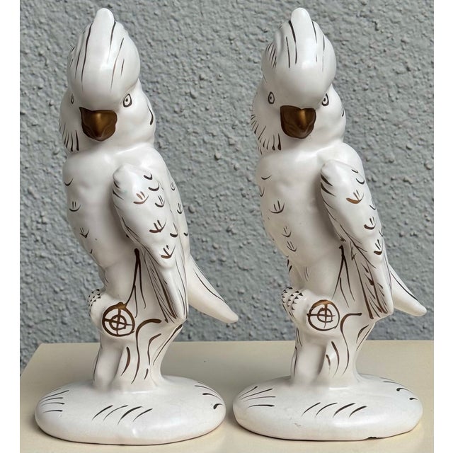 Metal Mid-Century Modern Made in Japan Cockatoo Parrots - A Pair For Sale - Image 7 of 16