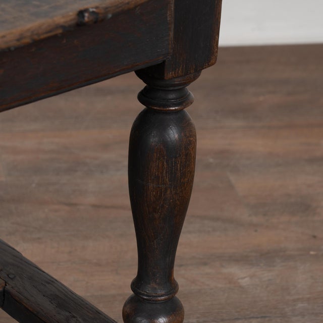 19th Century Swedish Black Painted Oak Oval Side Table For Sale - Image 15 of 17