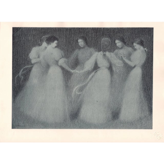 Henri Eugène Le Sidaner, La Ronde (The Round Dance), 1898, Original Lithograph For Sale - Image 3 of 8