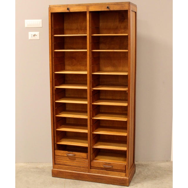 1940s Vintage Filing Cabinet in Oak, 1930s For Sale - Image 5 of 8