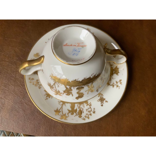 Private stock hand painted with a variety of East Asian themes; made in France for Tiffany & Co. cup 7”width x 4.5”depth x...
