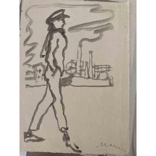 Mino Maccari, Gardener, 1935, Watercolor For Sale