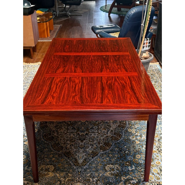 Wood 1970s Skovby Møbelfabrik Brazilian Rosewood Dining Set of 7 For Sale - Image 7 of 12