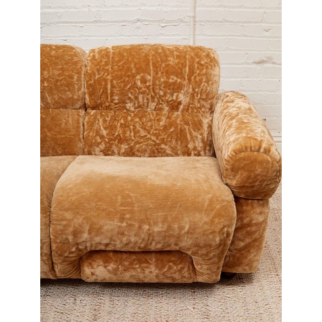 Vintage 70’s Italian Velvet Sofa For Sale - Image 10 of 12