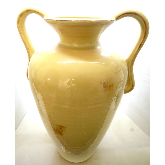 Mid-Century Modern Oversize 1950s Haeger Potteries 20" Pastel Yellow Ceramic Amphora Floor Vase For Sale - Image 3 of 11