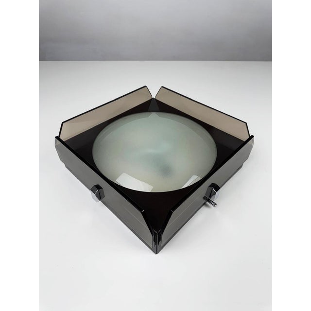 Mid-Century Modern Smoked Glass Wall Lamp by Veca, 1970s For Sale - Image 3 of 12