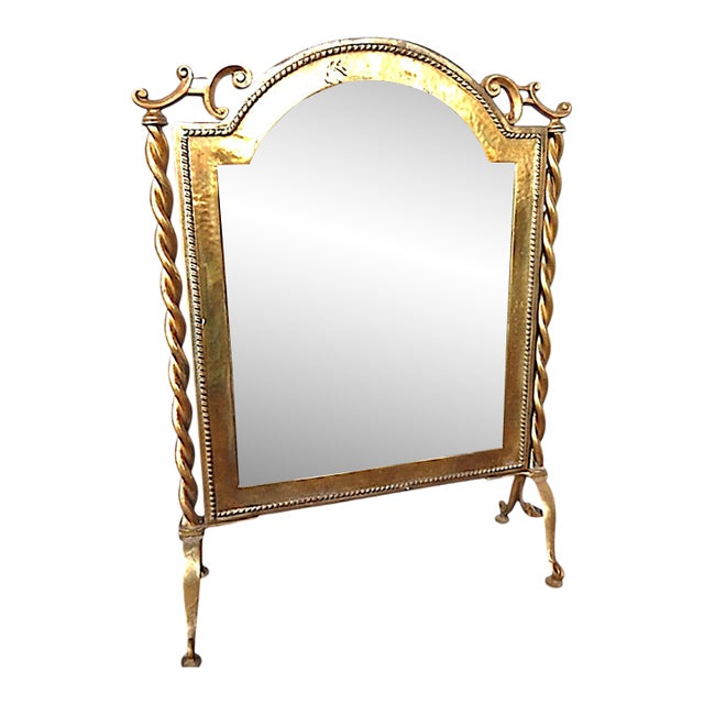 Early 20th Century 28" Baroque Vanity Floor or Table Top Mirror For Sale