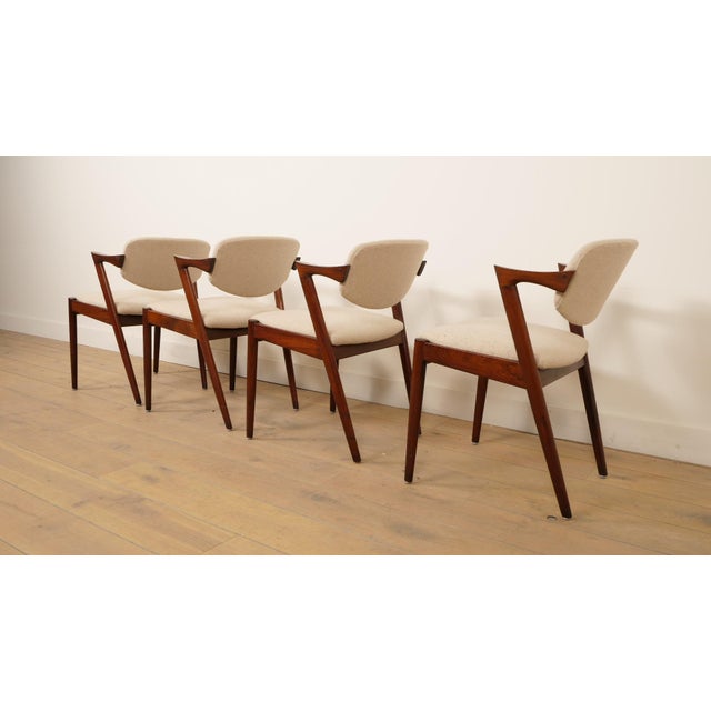 Vintage Rosewood Model 42 Dining Chairs from Kai Kristiansen, 1950s, Set of 4 For Sale - Image 13 of 15