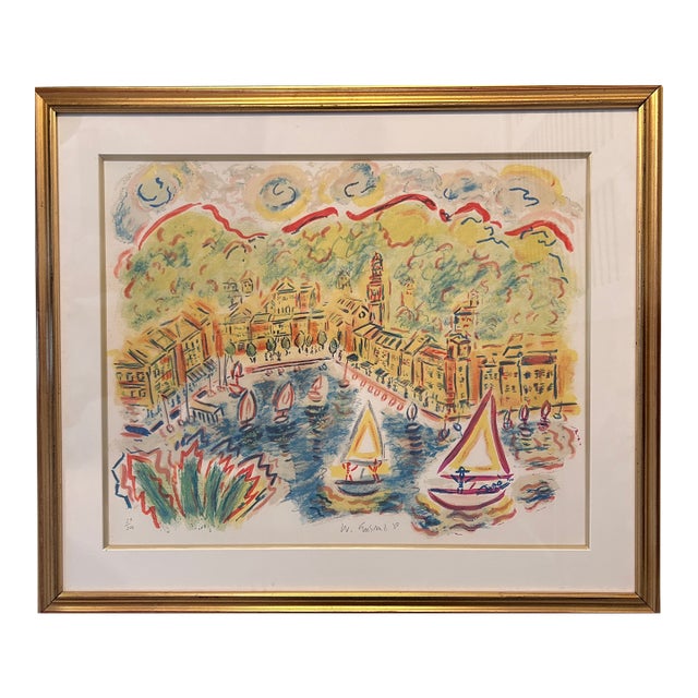 1980s Wayne Ehsrud Paris Lithograph Print, Framed For Sale
