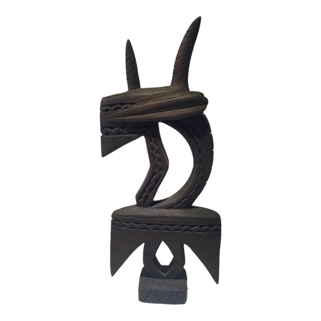 Vintage Male Bambara Chi Wara Antelope Headress For Sale