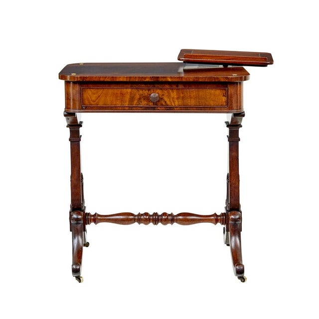 Antique Writing Table with Folio Stand, 1860 For Sale - Image 3 of 11