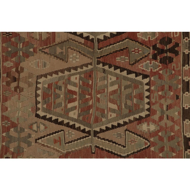 Textile Vintage Esme Beige Blue and Red Wool Kilim Rug by Rug & Kilim For Sale - Image 7 of 8