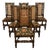 Antique 19thC Set 6 Carved Caned Jacobean Barley Twist Walnut Dining Chairs 1870 For Sale
