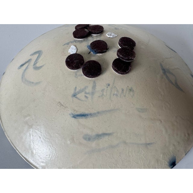 1970’s Vintage Ketsiland Handmade & Hand-Painted Art Ceramic Bowl For Sale - Image 10 of 12