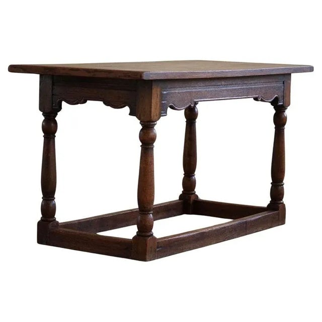Baroque Style Desk / Dining Table in Oak, 1970s For Sale - Image 13 of 13