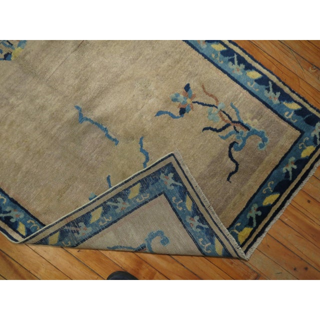 Early 21st Century Long Beige Blue Chinese Runner, Early-20th Century - 3' x 19'3" For Sale - Image 5 of 6
