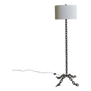 French Iron Chain Floor Lamp, 1960s For Sale
