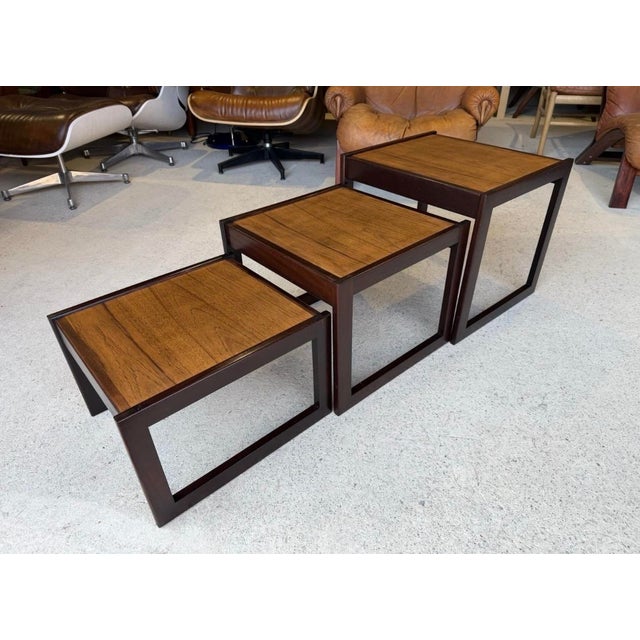 Mid-Century Modern Danish Nesting Tables, 1970s, Set of 3 For Sale - Image 6 of 18