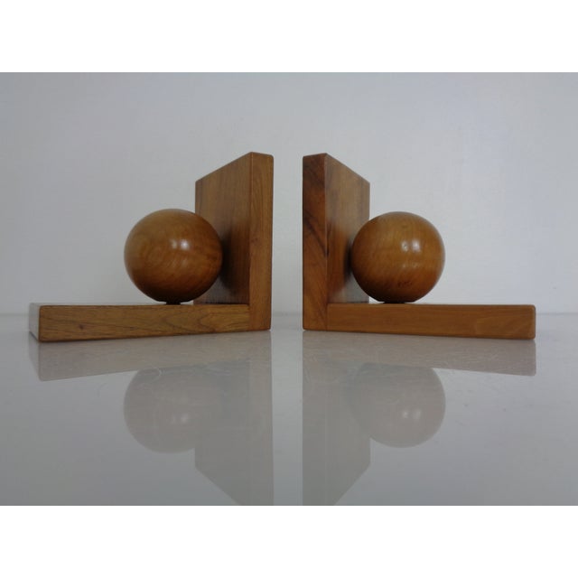 Mid-Century Modern Vintage Wooden Bookends, Germany, 1950s, Set of 2 For Sale - Image 3 of 15
