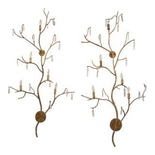 Currey & Co Forest Wall Sconces - Pair For Sale