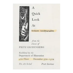 1950s Pratt Institute Exhibition Invitation of the Students of Fritz Eichenberg