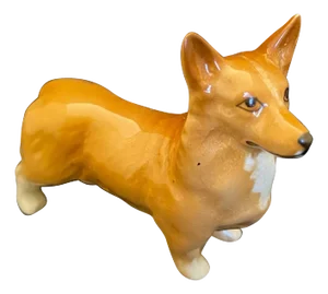 Porcelain English Figure of a Cardigan Welsh Corgi Dog, Early 20th Century