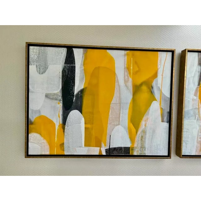 Gorgeous original acrylic abstract paintings by Collectible Artist, Ian McLeod, colors are White and Black with bright...