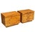 Pair of Lane nightstands, circa 1970s. Burl wood veneer drawer fronts with bookmatched pattern. Warm honey tone with...