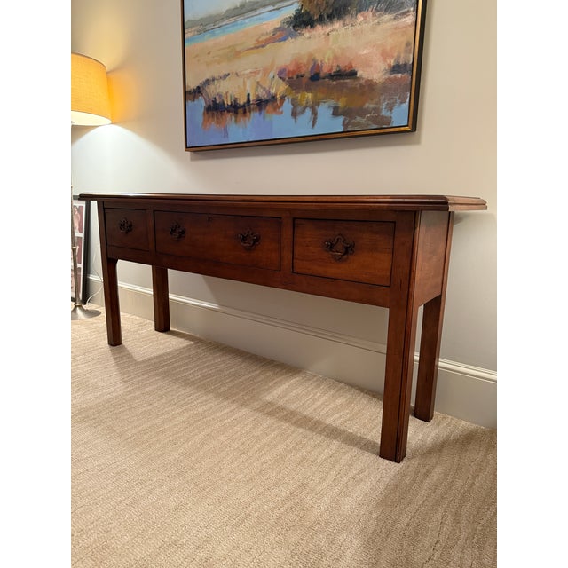 Wood Century Three Drawer Huntboard For Sale - Image 7 of 9