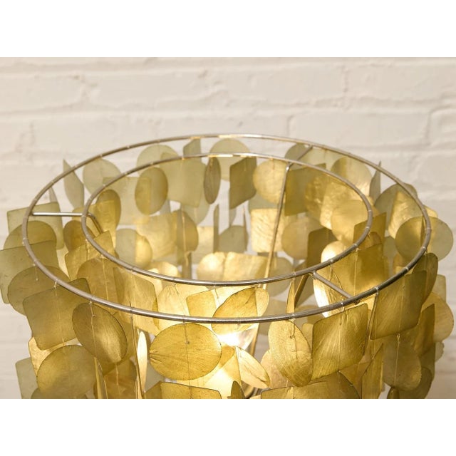 Mid 20th Century Styled After Verner Panton Capiz Shell Table Lamp For Sale - Image 5 of 7