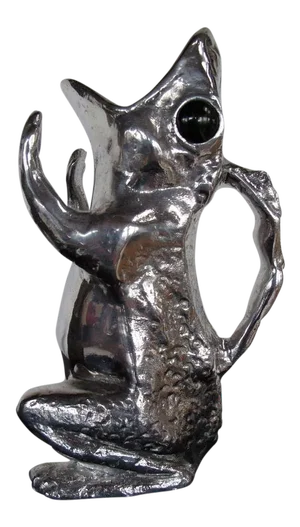 1970s Figurative Arthur Court Cast Aluminum Frog Pitcher