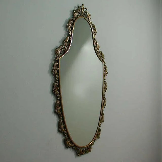 Mid-Century Italian Neoclassical Bronze Wall Mirror, 1950s For Sale - Image 3 of 10