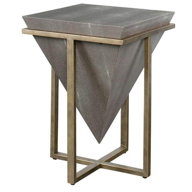 Geometric Shagreen Accent Table For Sale - Image 4 of 5