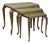 Set of Three Mid-Century French Louis XV Style Brass and Onyx Nesting Tables For Sale