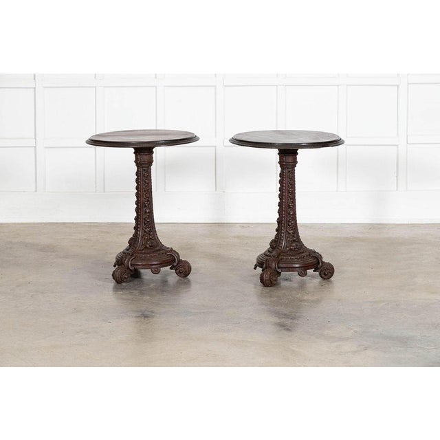 English Mahogany and Painted Cast Iron Tavern Tables, 1860, Set of 2 For Sale - Image 13 of 18