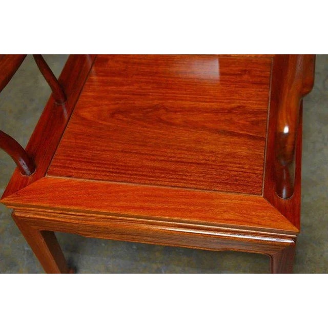 Chinese Rosewood Qing Style Armchairs - a Pair For Sale - Image 5 of 10
