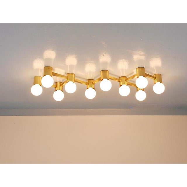 Gaetano Sciolari Zigzag Brass Ceiling and Wall Light in the style of Gaetano Sciolari, Austria, 1970s For Sale - Image 4 of 18