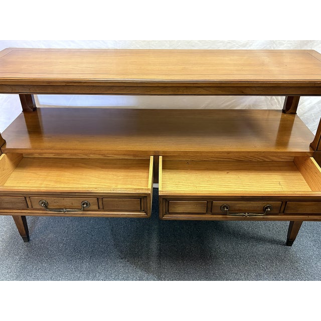 Hekman Furniture Vintage 1970's Hekman Console Table With Two Drawers For Sale - Image 4 of 18