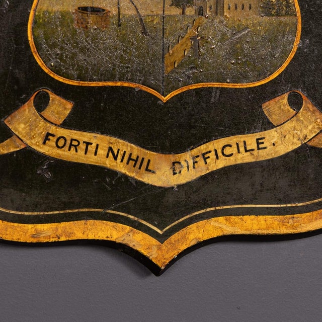 Antique English Hand-Painted Essex Armorial Shield, 19th Century For Sale - Image 5 of 14
