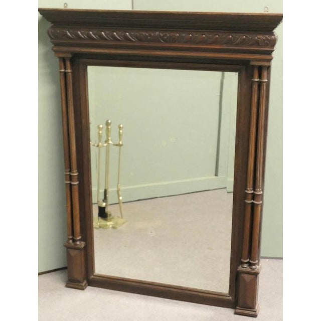 French Carved Oak Wall Mirror with Side Columns The Fine Oak Mirror Frame is Crisply Carved with double turned and fluted...