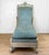 Vintage French Empire Style Blue Upholstered Chaise Lounge For Sale - Image 4 of 12