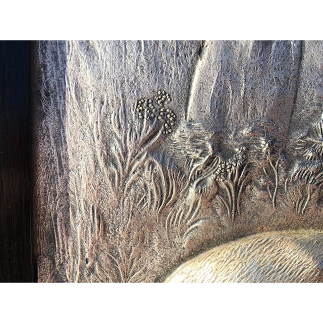 Silver Vintage Hand Hammered German Framed Pewter Sculptural Stag. For Sale - Image 8 of 12