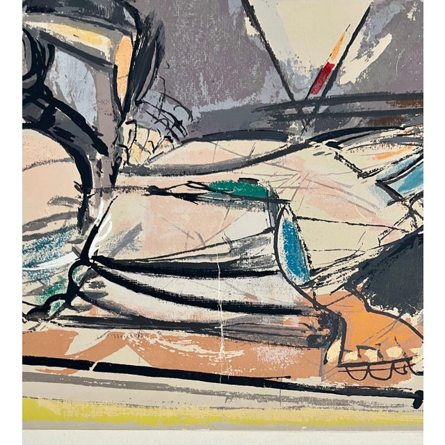 Max Weber, American Modernist Cubist Lithograph Screenprint "Reclining Woman" Max Weber, 1956 For Sale - Image 13 of 13