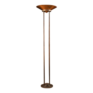 1980s Modernist Copper Tube Torchiere Floor Lamp by Jim Bindman for Rainbow Lamp Co.