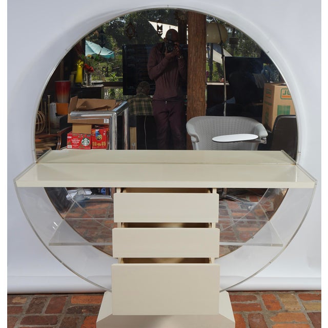 Art Deco Mid 20th Century Art Deco Modernist Dressing Mirrored Vanity in the Style of H. Pander & Zonen For Sale - Image 3 of 8