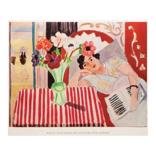 1950s After Henri Matisse "Reclining Woman With Anemones", First Edition Period Full-Color Print For Sale