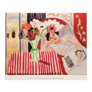 1950s After Henri Matisse "Reclining Woman With Anemones", First Edition Period Full-Color Print